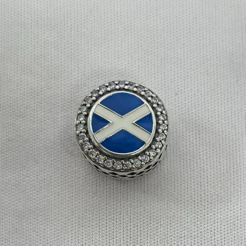 Pandora Scotland Flag Charm For Bracelet, S925 Silver Jewelry